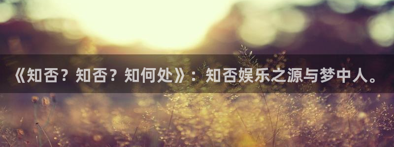 长征平台平台：《知否？知否？知何处》：知否娱乐之源与梦中人。